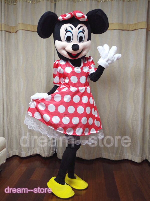 【SALE】 NEW MINNIE MOUSE MASCOT COSTUME ADULT SIZE HALLOWEEN DRESS FAST