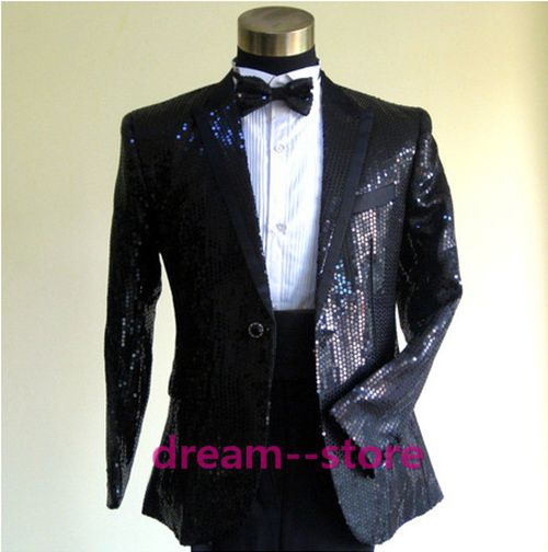 Original Mens Bling Sequins Tuxedo SUIT & PANTS Gangnam Style Jacket ...