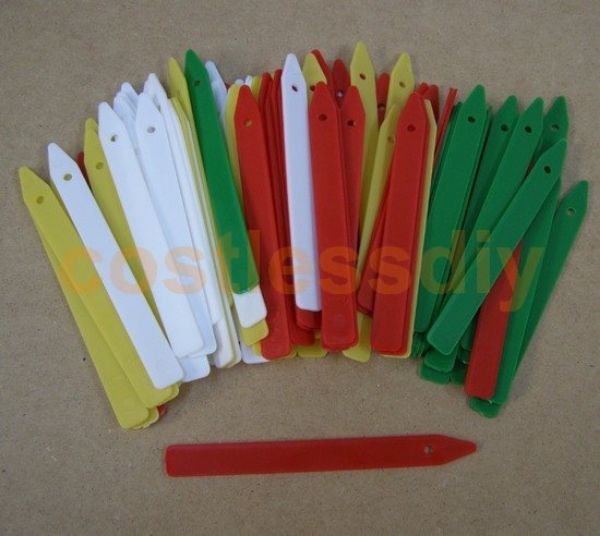 100 Strong Plastic 5" (125mm) Write On White or Coloured Plant Labels