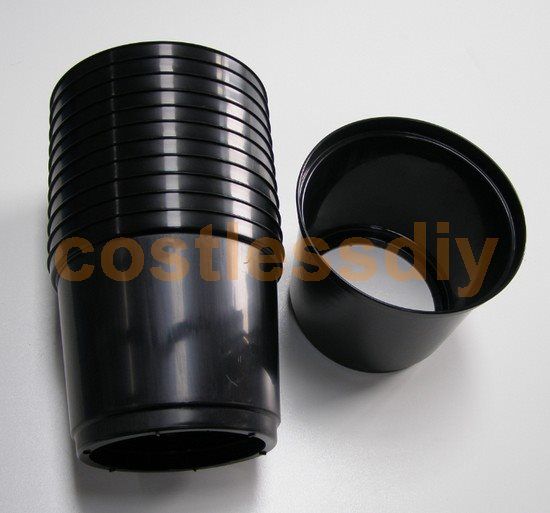 Black Plastic 23cm Tomato Ring Planters "Culture Rings" Bottomless Pots
