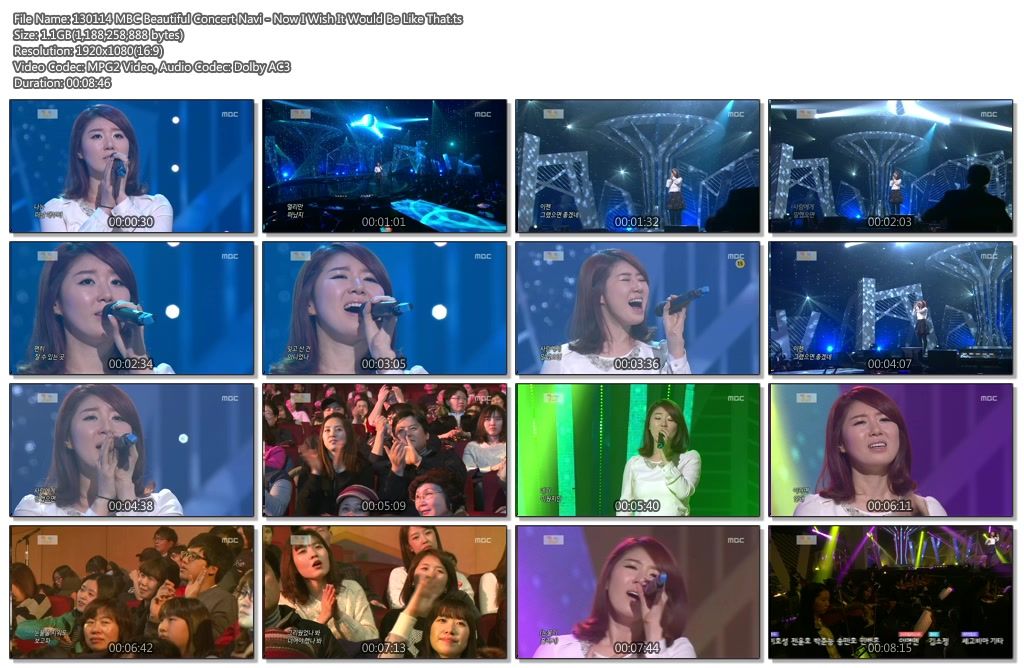 [LIVE] 130114 MBC Beautiful Concert Navi - Now I Wish It Would Be Like That