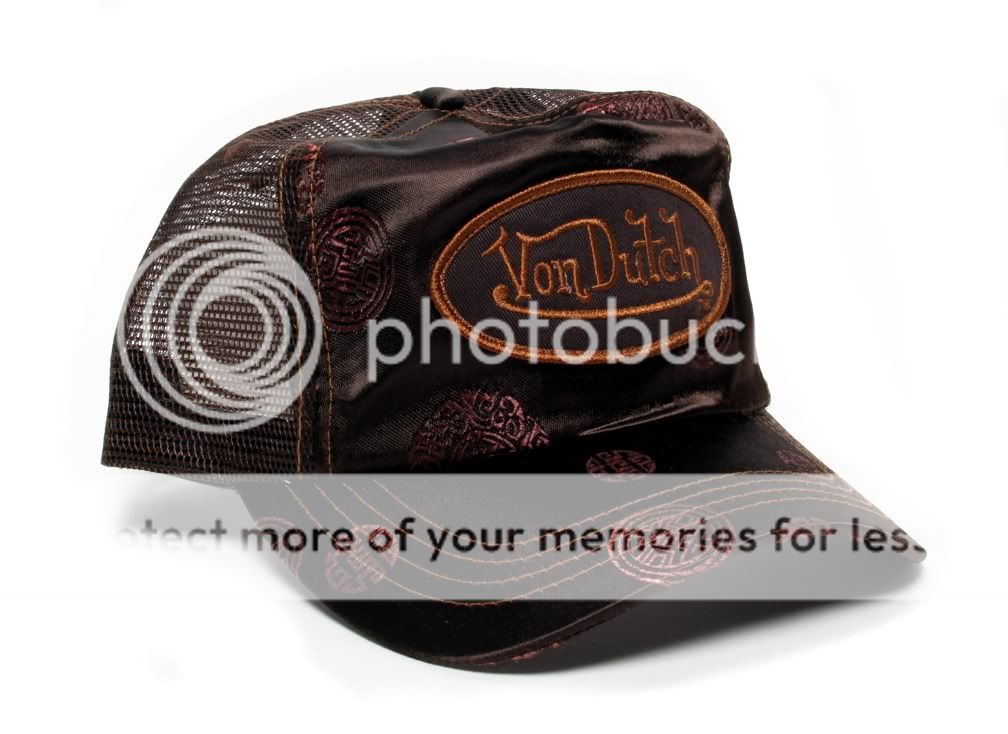 Authentic Brand New Von Dutch Brown Satin Zen Cap Hat  