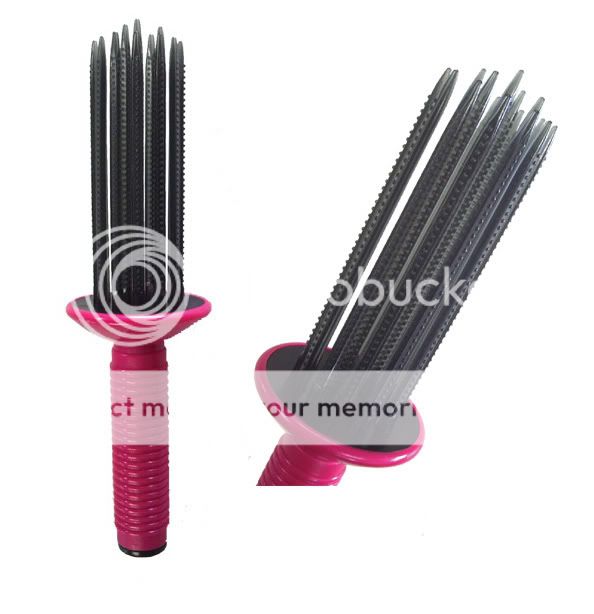 Airy Curl Tong Wavy Brush Hair Comb Style DIY Curler Roller Tool Salon 